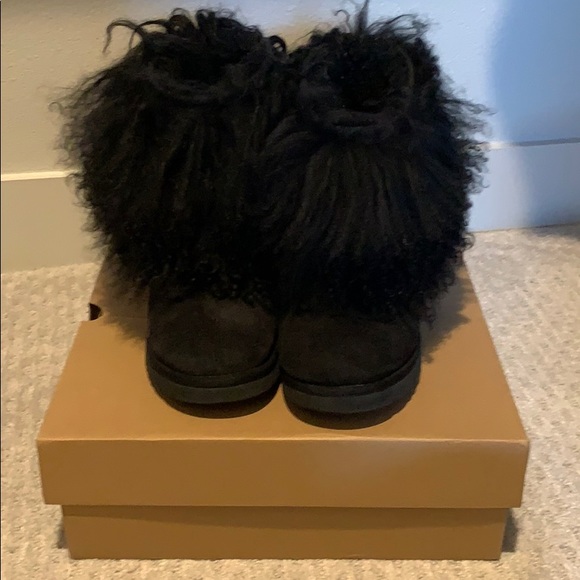 ugg mongolian fur cuff boots